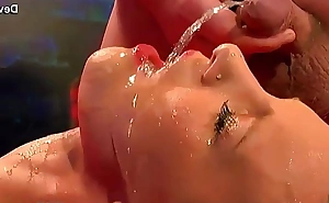 Babes gets cum shots with swallowing
