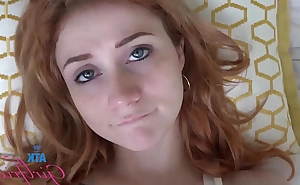 Skinny Tyro redhead with consolidated jugs added to  braces receives slit eaten added to rides cock (POV) Scarlet Nirvana