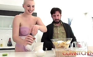 Cum kitchen: hairless light-complexioned fat spoils indulge riley nixon rides weasel words with an increment of bakes a citrusy